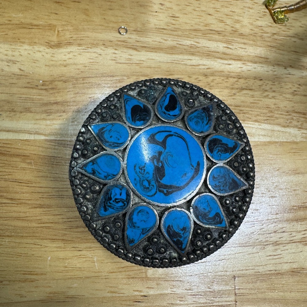 Artisan Blue and Silver Decorative Box
